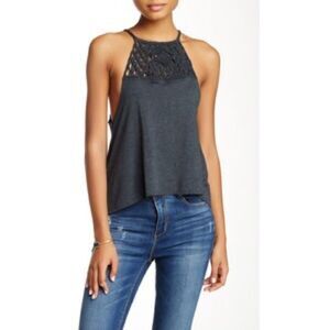 BNWT Banjara macrame yoke knit tank